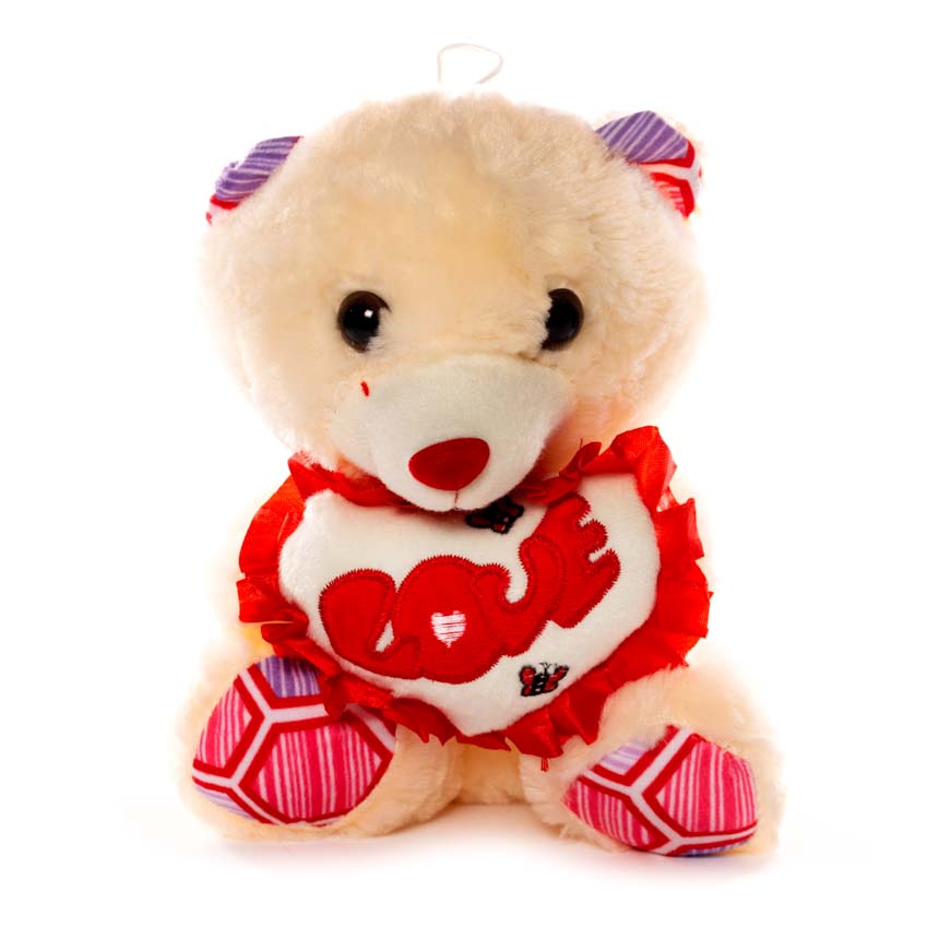 Peluche osito sentado sujetando un corazon altura de 21cm Tuexpres